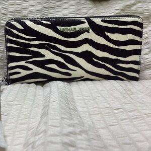 Michael Kors Black and White Zebra Continental Wallet